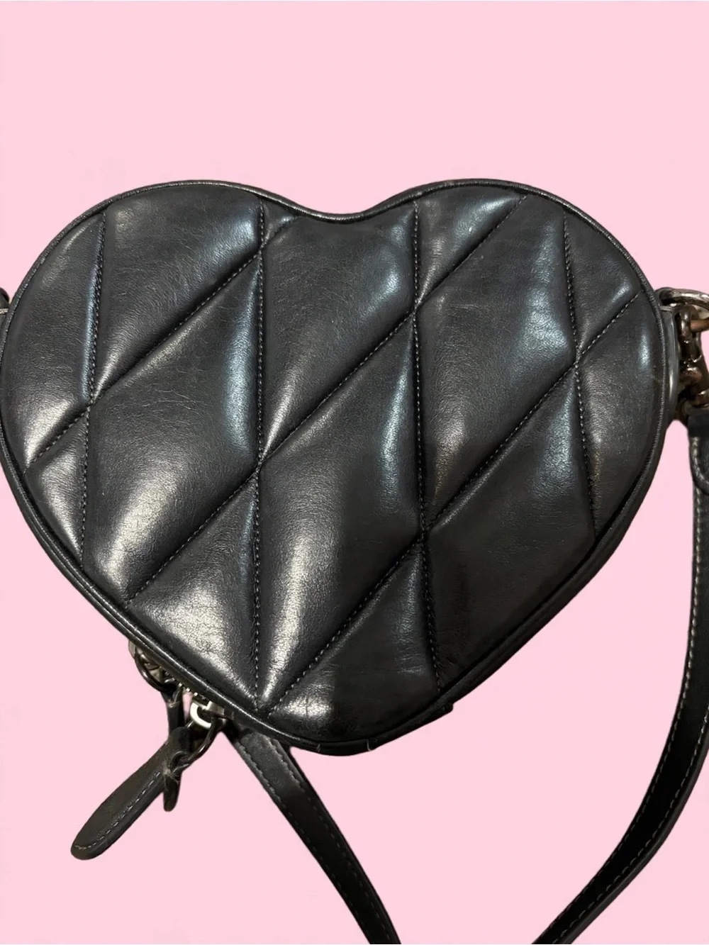 Coach Black Quilted Heart Crossbody Bag